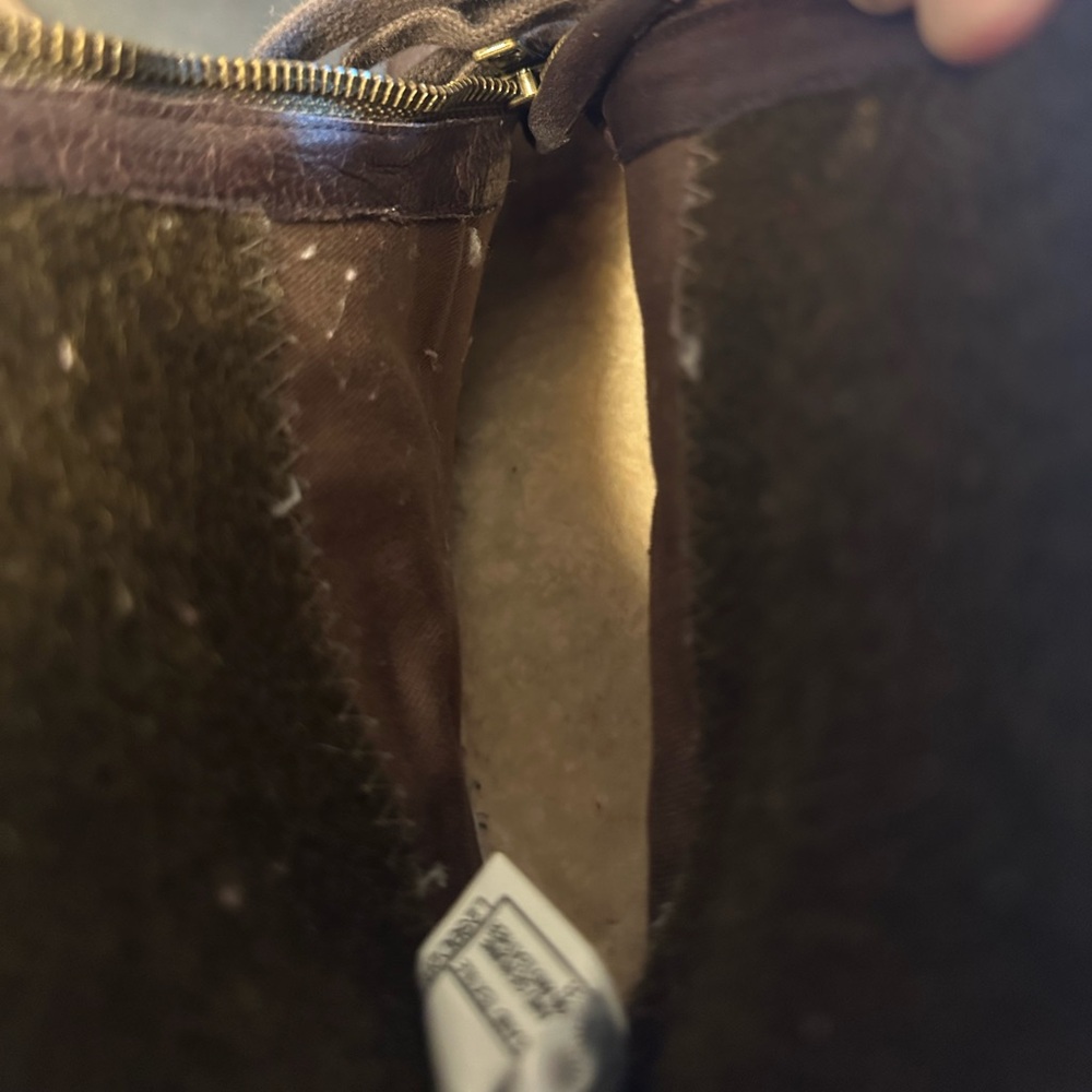 UGG  Brown Leather Olive Wool High Calf Boots 8.5 - Picture 7 of 8